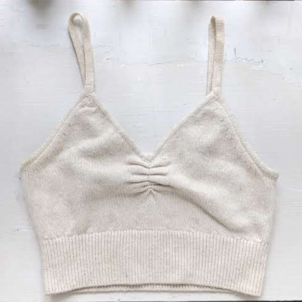 H & M crop sweater tank - Cream